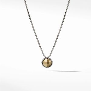 David Yurman Petite Chatelaine Necklace in Sterling Silver w/ 18k Yellow Gold